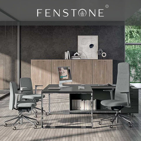 The Bossi Corner Desk in Glass Walled Office Space