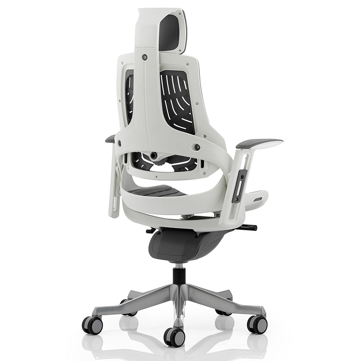 Adaptive White and Tansy Purple Ergo Chair No Headrest