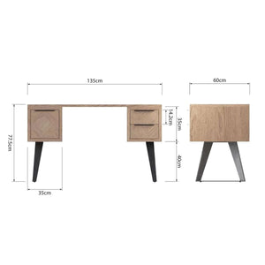 Amara Oak Desk Measurements
