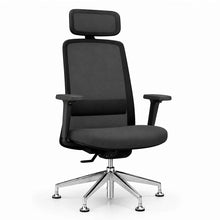 Load image into Gallery viewer, Amari Office Chair Without Wheels, Shown in Anthracite Fabric with Adjustable Headrest & 4D Armrests