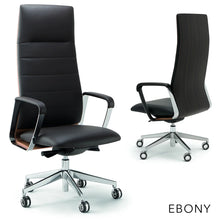 Load image into Gallery viewer, Atelier Black Leather Chair with Ebony Back