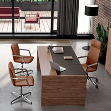 Load image into Gallery viewer, Aura Leather Executive Chair Without Wheels in Corporate Workspace