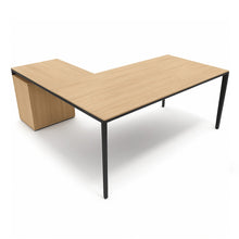 Load image into Gallery viewer, Auren 180 Corner Desk Rear View Oak & Grey