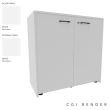 Load image into Gallery viewer, Vero Low Office Cabinet in White with Standard Feet