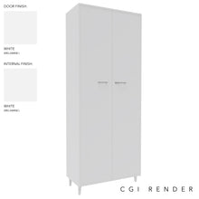 Load image into Gallery viewer, Vero Full Height Storage Cabinet in White finish with White Legs