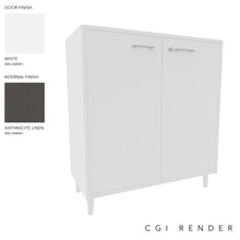 Load image into Gallery viewer, Vero Low Office Cabinet in White and Anthracite Finish with White Legs
