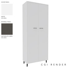 Load image into Gallery viewer, Vero Full Height Storage Cabinet in White and Anthracite finish with Grey Legs