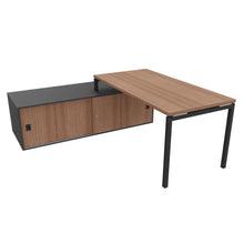 Load image into Gallery viewer, Mila 160 Left Hand Corner Desk Anthracite & American Walnut