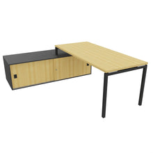 Load image into Gallery viewer, Mila 180 Left Hand Corner Desk Anthracite & Beech