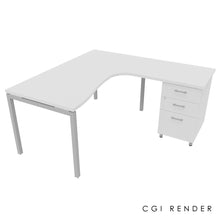 Load image into Gallery viewer, Curva Corner Desk White Alumininum 160 Right