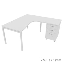 Load image into Gallery viewer, Curva Corner Desk White 160 Right