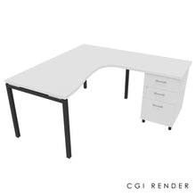 Load image into Gallery viewer, Curva Corner Desk White Grey 160 Right