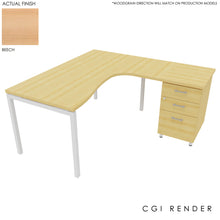 Load image into Gallery viewer, Curva Corner Desk Beech White 160 Right