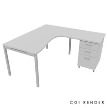 Load image into Gallery viewer, Curva Corner Desk Grey Alumininum 160 Right