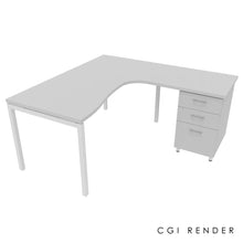 Load image into Gallery viewer, Curva Corner Desk Grey White 160 Right