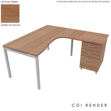 Load image into Gallery viewer, Curva Corner Desk American Walnut Aluminium 160 Right