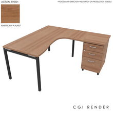 Load image into Gallery viewer, Curva Corner Desk American Walnut Grey 160 Right