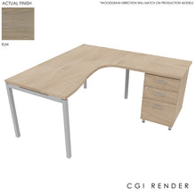 Load image into Gallery viewer, Curva Corner Desk Elm Aluminium 160 Right