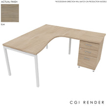 Load image into Gallery viewer, Curva Corner Desk Elm White 160 Right