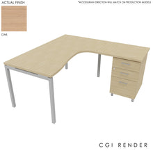 Load image into Gallery viewer, Curva Corner Desk Oak Aluminium 160 Right