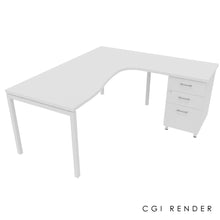Load image into Gallery viewer, Curva Corner Desk White 180 Right