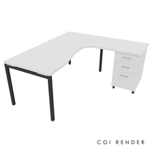 Load image into Gallery viewer, Curva Corner Desk White Grey 180 Right
