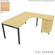 Load image into Gallery viewer, Curva Corner Desk Beech Grey 180 Right