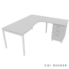 Load image into Gallery viewer, Curva Corner Desk Grey White 180 Right