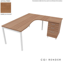 Load image into Gallery viewer, Curva Corner Desk American Walnut White 180 Right
