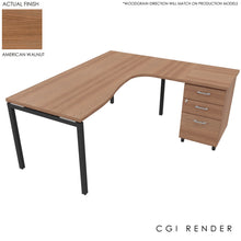 Load image into Gallery viewer, Curva Corner Desk American Walnut Grey 180 Right