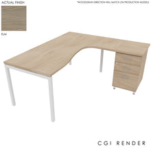 Load image into Gallery viewer, Curva Corner Desk Elm White 180 Right