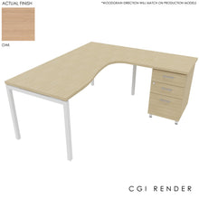 Load image into Gallery viewer, Curva Corner Desk Oak White 180 Right