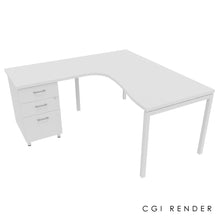 Load image into Gallery viewer, Curva Corner Desk Whte 160 Left
