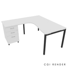 Load image into Gallery viewer, Curva Corner Desk White Grey 160 Left