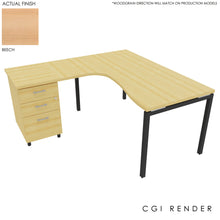 Load image into Gallery viewer, Curva Corner Desk Beech Grey 160 Left