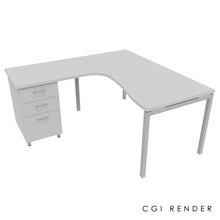 Load image into Gallery viewer, Curva Corner Desk Grey Aluminium 160 Left
