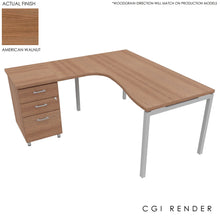 Load image into Gallery viewer, Curva Corner Desk American Walnut Aluminium 160 Left