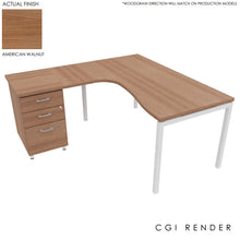 Load image into Gallery viewer, Curva Corner Desk American Walnut White 160 Left