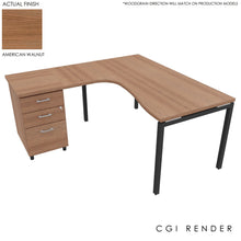 Load image into Gallery viewer, Curva Corner Desk American Walnut Grey 160 Left