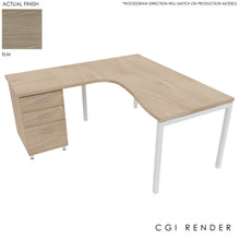 Load image into Gallery viewer, Curva Corner Desk Elm White 160 Left