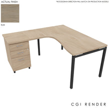 Load image into Gallery viewer, Curva Corner Desk Elm Grey 160 Left