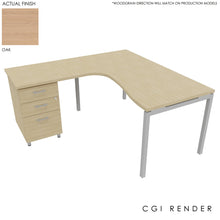 Load image into Gallery viewer, Curva Corner Desk Oak Aluminium 160 Left