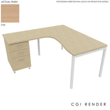 Load image into Gallery viewer, Curva Corner Desk Oak White 160 Left