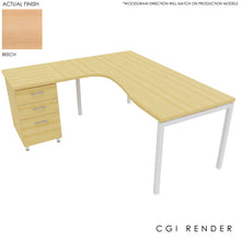Load image into Gallery viewer, Curva Corner Desk Beech White 180 Left
