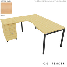 Load image into Gallery viewer, Curva Corner Desk Beech Grey 180 Left