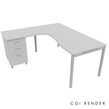Load image into Gallery viewer, Curva Corner Desk Grey Aluminium 180 Left