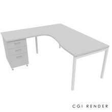 Load image into Gallery viewer, Curva Corner Desk Grey White 180 Left