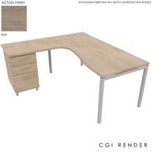 Load image into Gallery viewer, Curva Corner Desk Elm Aluminium 180 Left