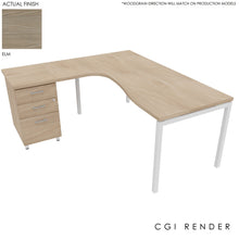 Load image into Gallery viewer, Curva Corner Desk Elm White 180 Left