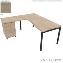 Load image into Gallery viewer, Curva Corner Desk Elm Grey 180 Left